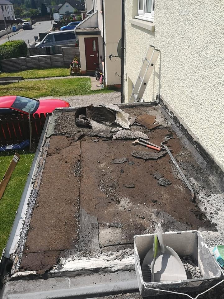 Flat Roof Repair — Renovations project completed by Patrik Botos Building Contractors, Grantown-on-Spey