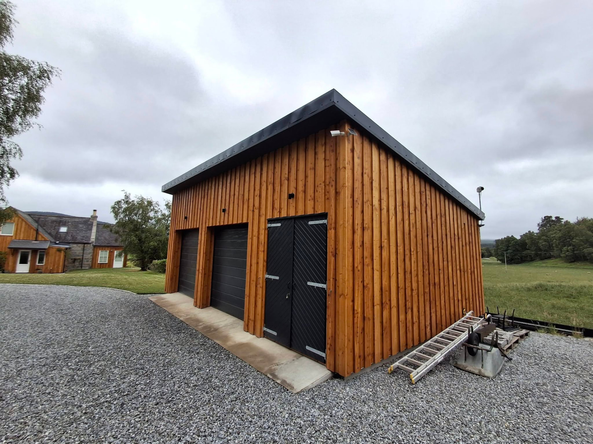 Garage Build — Exterior Finish — Extensions & New Builds project completed by Patrik Botos Building Contractors, Grantown-on-Spey